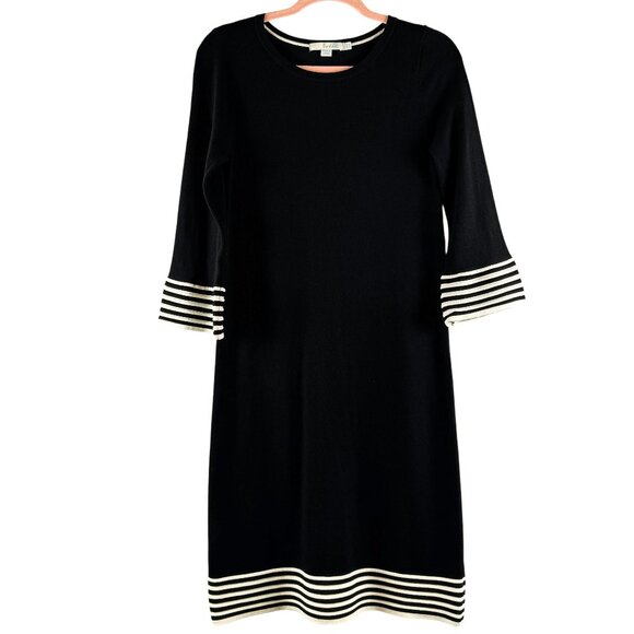 Boden Matilda Black Knitted Shift Dress Crewneck Women's Size 6 - Picture 2 of 6